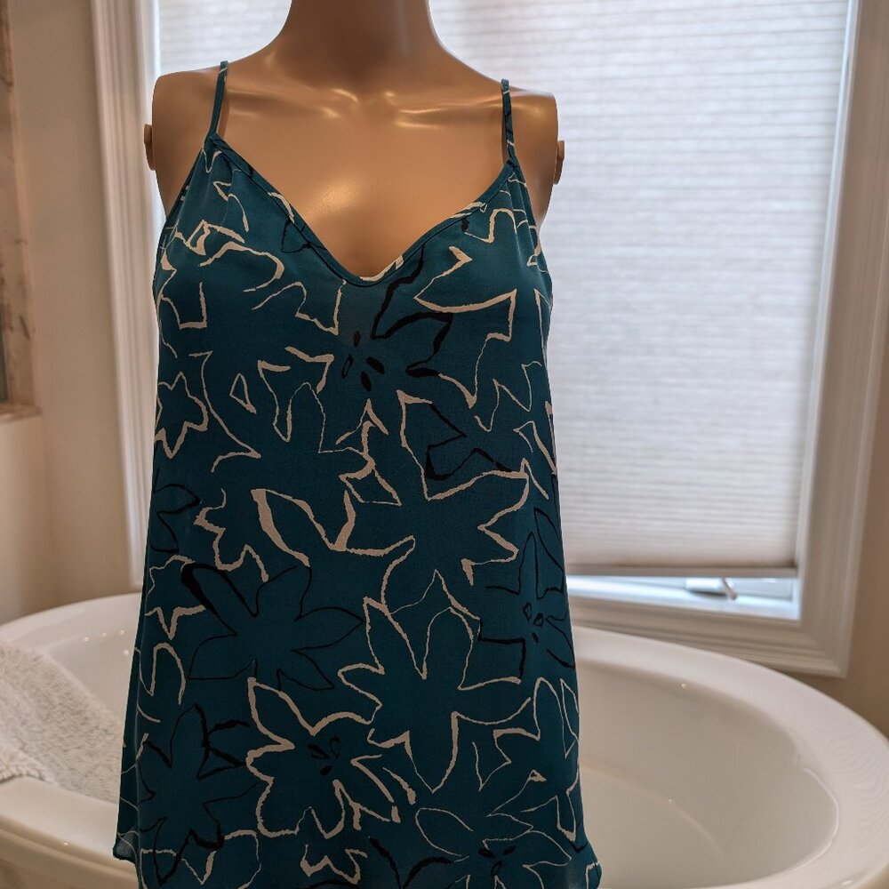 Babaton Silk Turquoise Sleeveless Top Size Small